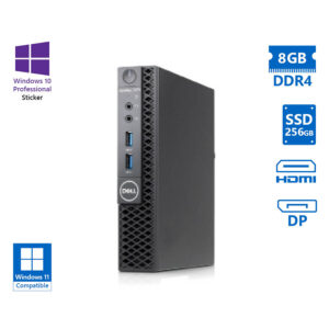 Dell Optiplex 3070 DM i3-9100T/8GB DDR4/256GB SSD/No ODD/10P Grade A Refurbished PC