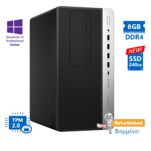 HP 600G3 Tower i3-7100/8GB DDR4/240GB SSD New/No ODD/10P Grade A+ Refurbished PC