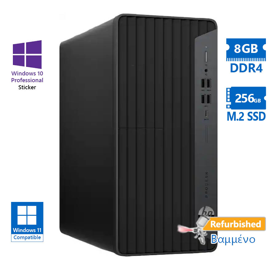 102843_1 HP EliteDesk 800G6 Tower i5-10500/8GB DDR4/256GB M.2 SSD/No ODD/10P Grade A+ Refurbished PC - Image 1