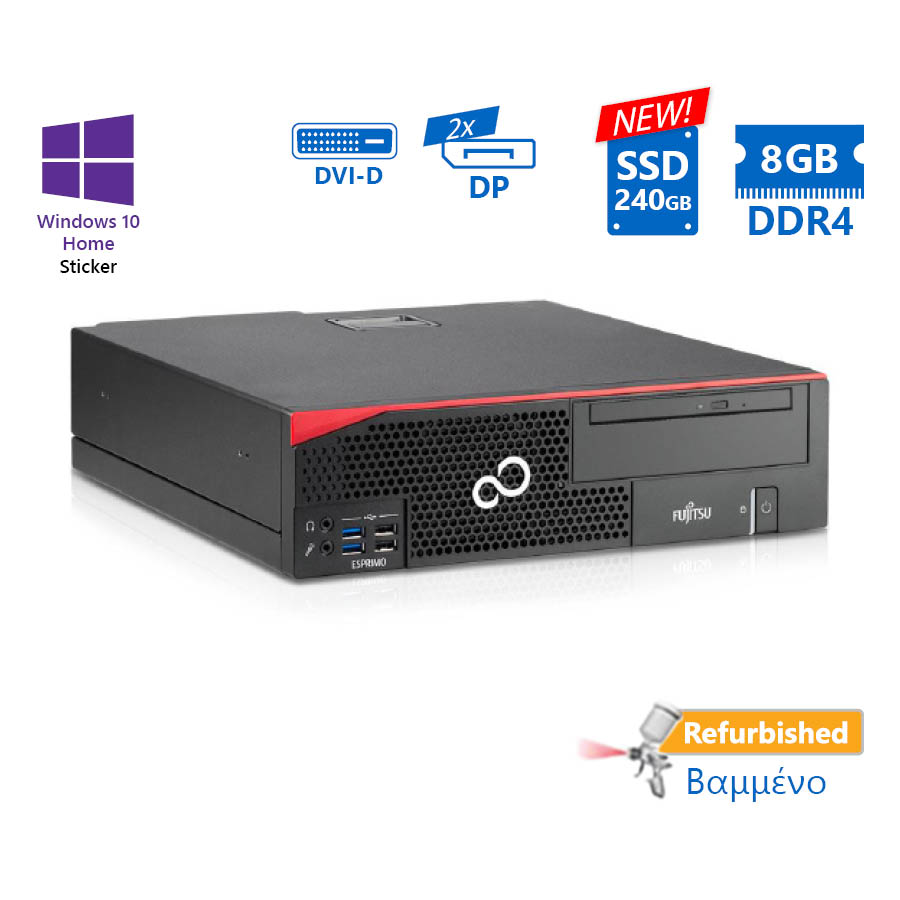 102854_1 Fujitsu D756 SFF i5-6400/8GB DDR4/240GB SSD New/DVD/10H Grade A+ Refurbished PC - Image 1