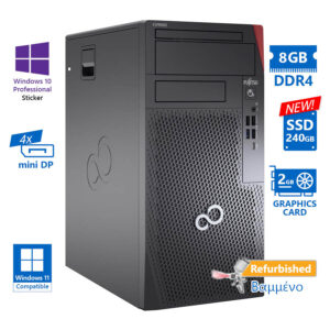 Fujitsu P7010 Tower i3-10100/8GB DDR4/240GB SSD New/No ODD/Quadro P620 (2GB)/10P Grade A+ Refurbishe