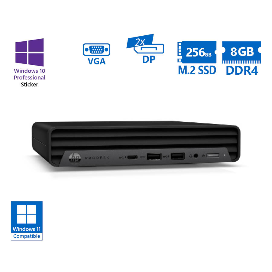 102857_1 HP ProDesk 400G6 DM i5-10500T/8GB DDR4/256GB M.2 SSD/No ODD/10P Grade A Refurbished PC - Image 1