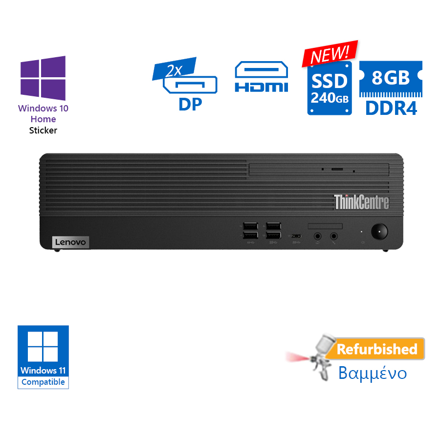 102864_1 Lenovo M70s SFF i5-10500/8GB DDR4/240GB SSD New/No ODD/10H Grade A+ Refurbished PC - Image 1