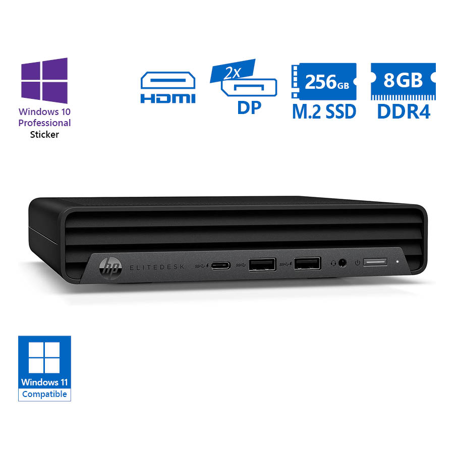 102880_1 HP EliteDesk 800G6 DM i5-10500T/8GB DDR4/256GB M.2 SSD/No ODD/10P Grade A Refurbished PC - Image 1