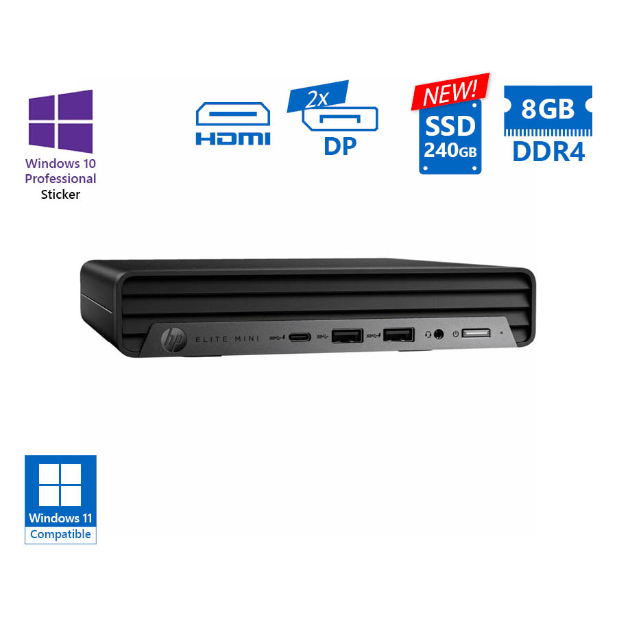 102881_1 HP EliteDesk 805 G8 DM AMD Ryzen 5 Pro 5650G/8GB DDR4/240GB SSD New/No ODD/10P Grade A+ Refurbished - Image 1
