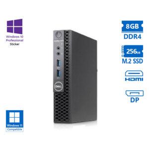 Dell Optiplex 3070 DM i3-9100T/8GB DDR4/256GB M.2 SSD/No ODD/10P Grade A Refurbished PC