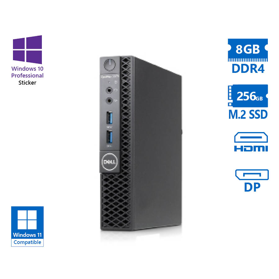 102906_1 Dell Optiplex 3070 DM i3-9100T/8GB DDR4/256GB M.2 SSD/No ODD/10P Grade A Refurbished PC - Image 1