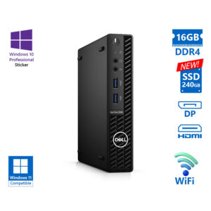 Dell Optiplex 3080 DM WiFi i5-10600T/16GB DDR4/240GB SSD New/No ODD/10P Grade A Refurbished PC