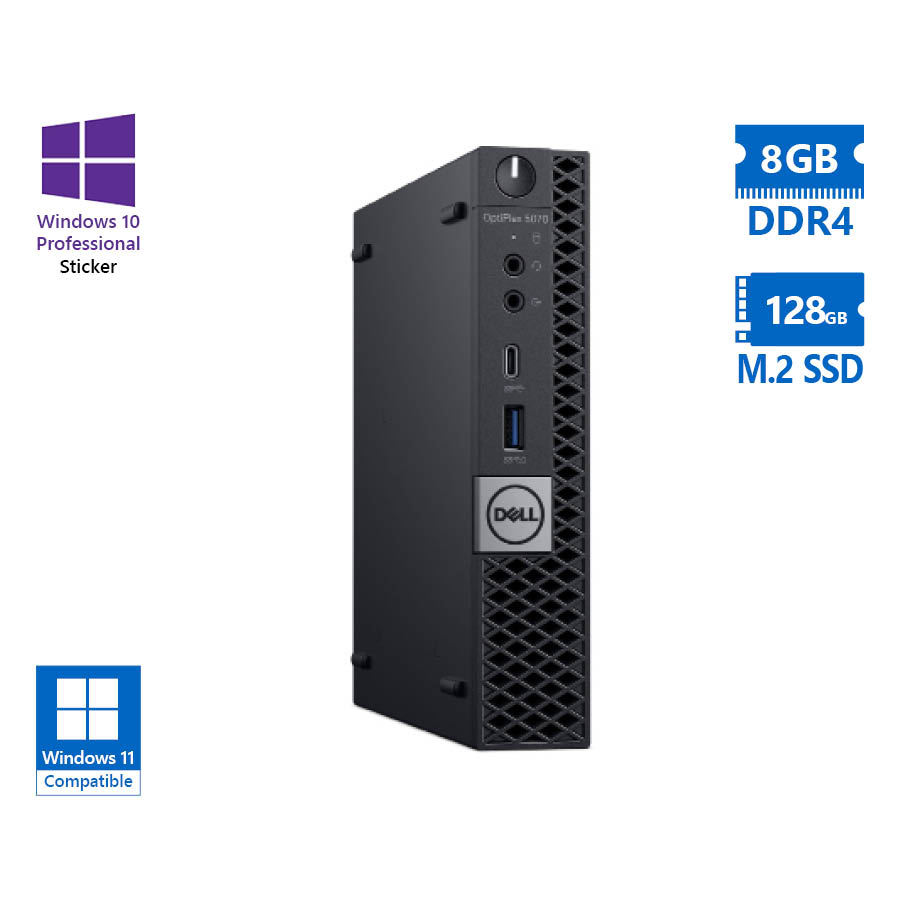 102909_1 Dell Optiplex 5070 DM i3-8100T/8GB DDR4/128GB M.2 SSD/No ODD/10P Grade A Refurbished PC - Image 1