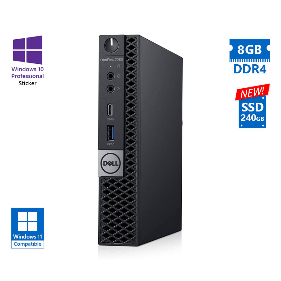 102911_1 Dell Optiplex 7060 DM i5-8600/8GB DDR4/240GB SSD New/No ODD/10P Grade A Refurbished PC - Image 1