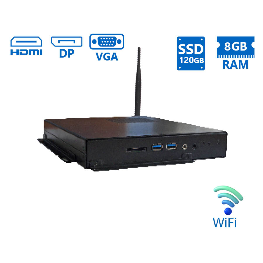 102920_1 OEM Industrial PC Tiny WiFi i3-6100U/8GB DDR3/120GB SSD/No ODD/7P Grade A Refurbished PC - Image 1