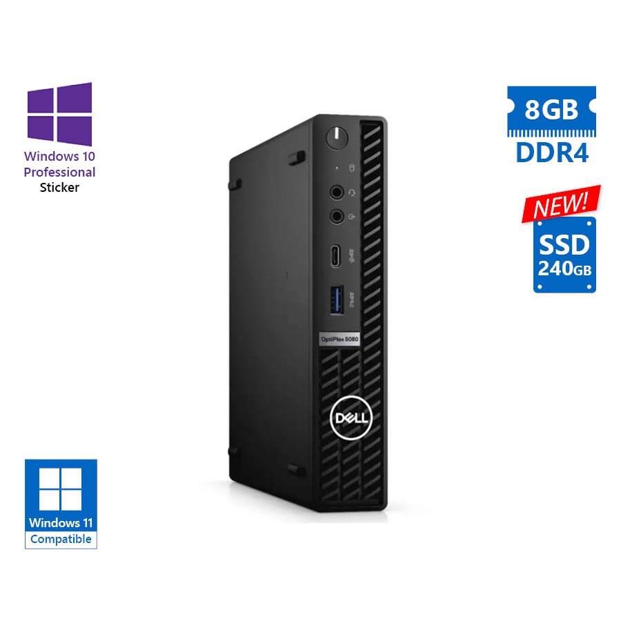 102923_1 Dell Optiplex 5080 DM i3-10100T/8GB DDR4/240GB SSD New/No ODD/10P Grade A Refurbished PC - Image 1
