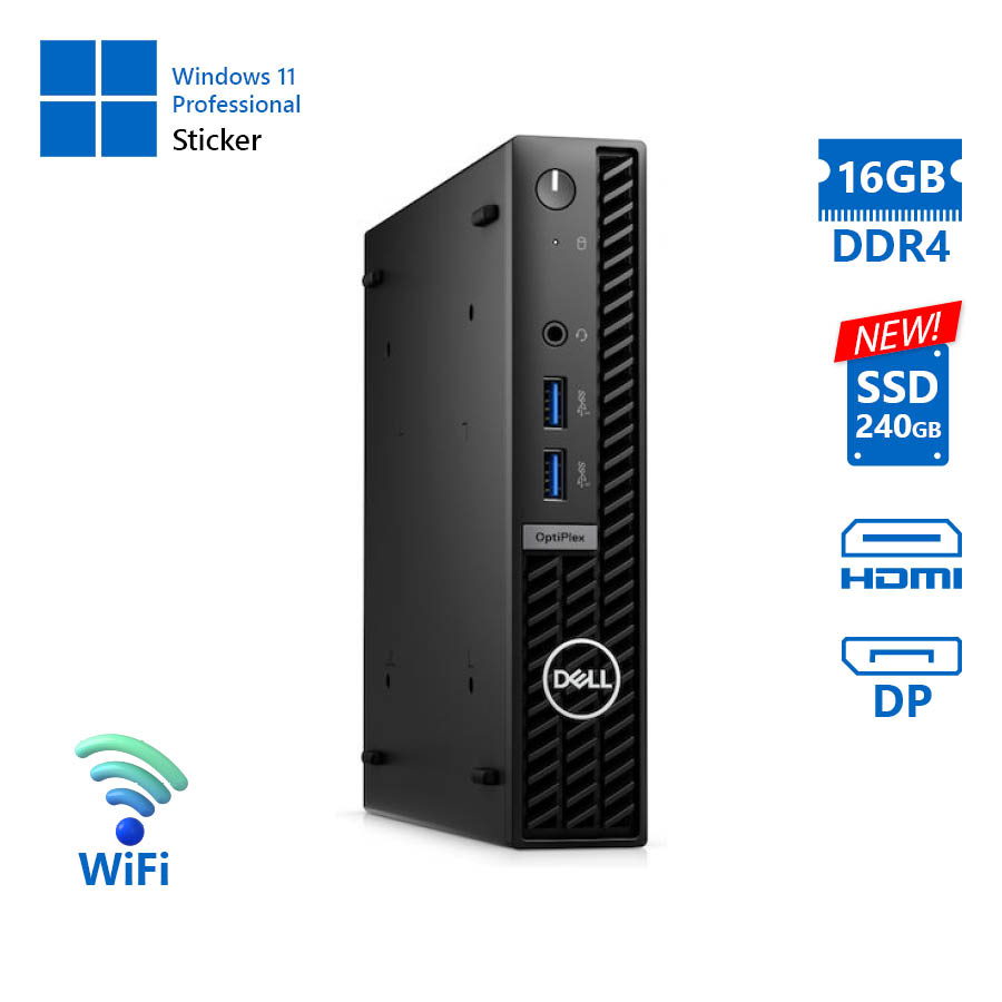 102926_1 Dell Optiplex Micro 7010 WiFi i5-13500T/16GB DDR4/240GB SSD New/No ODD/11P Grade A Refurbished PC - Image 1
