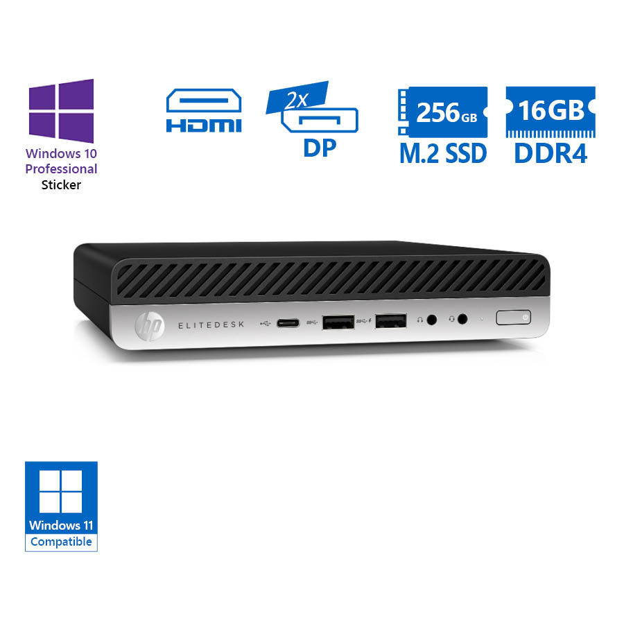 94426_1 HP EliteDesk 800G4 DM i7-8700/16GB DDR4/256GB M.2 SSD/No ODD/10P Grade A Refurbished PC - Image 1