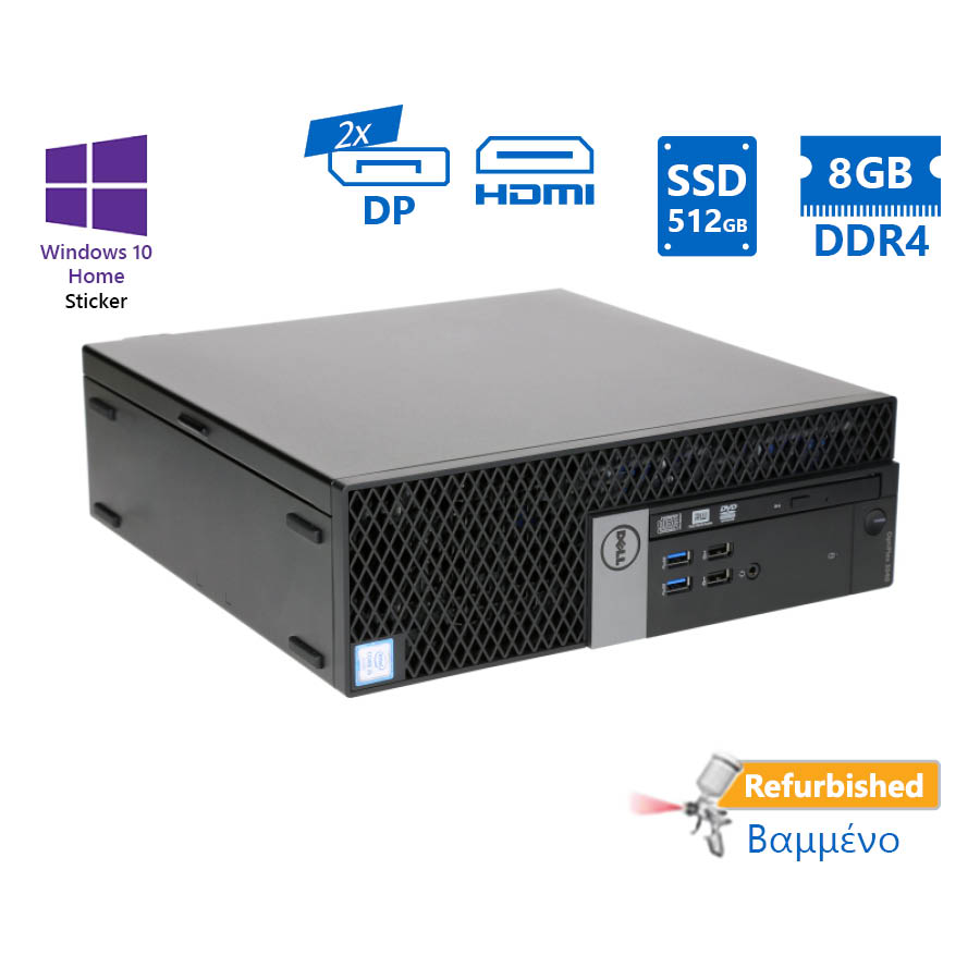 102966_1 Dell 5050 SFF i5-6500/8GB DDR4/512GB SSD/DVD/10H Grade A+ Refurbished PC - Image 1
