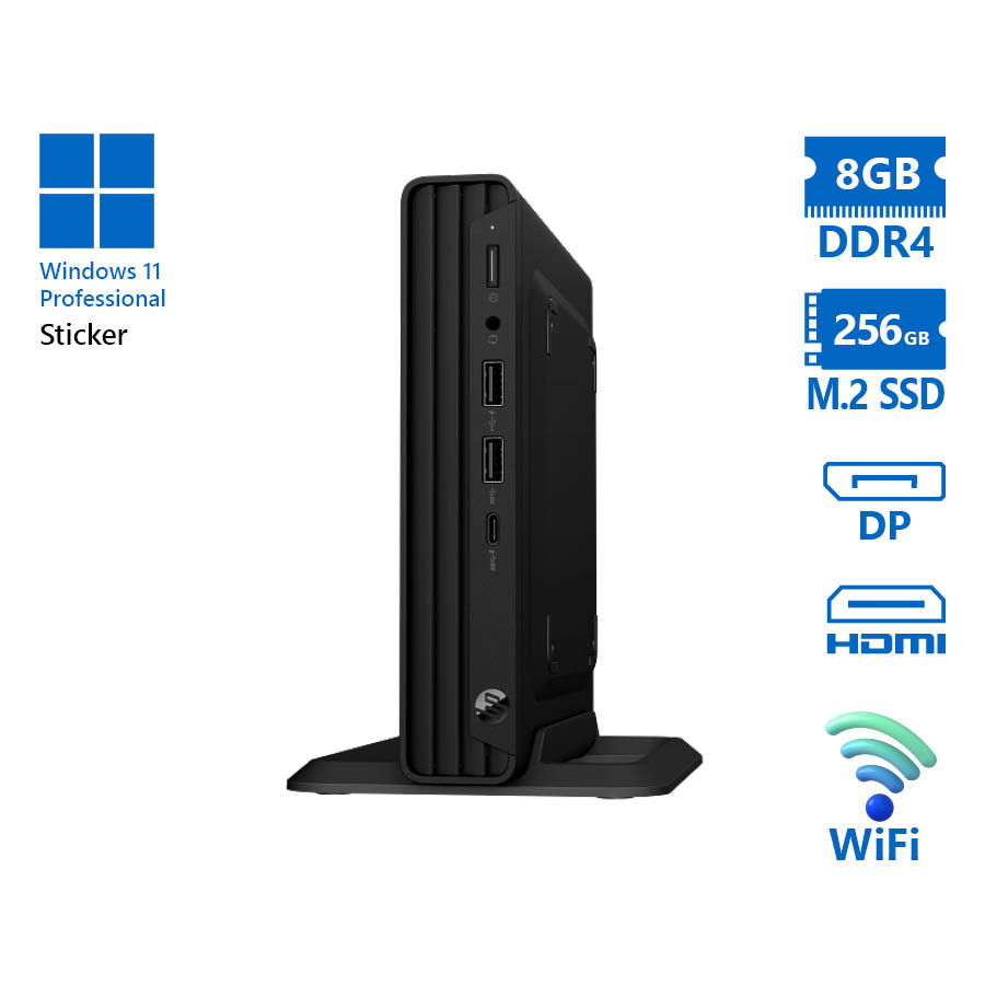 102979_1 HP Pro Mini 260 G9 DM WiFi i3-1215U/8GB DDR4/256GB M.2 SSD/No ODD/11P Grade A Refurbished PC - Image 1