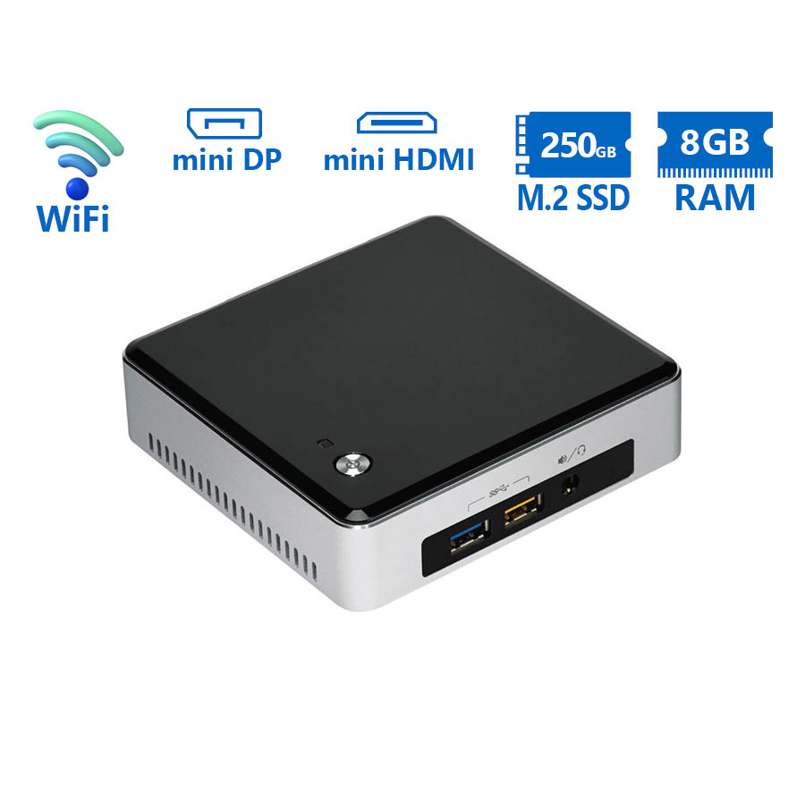 102980_1 Intel NUC5i5RYK i5-5250U/8GB DDR3/250GB M.2 SSD/No ODD/Grade A Refurbished PC - Image 1