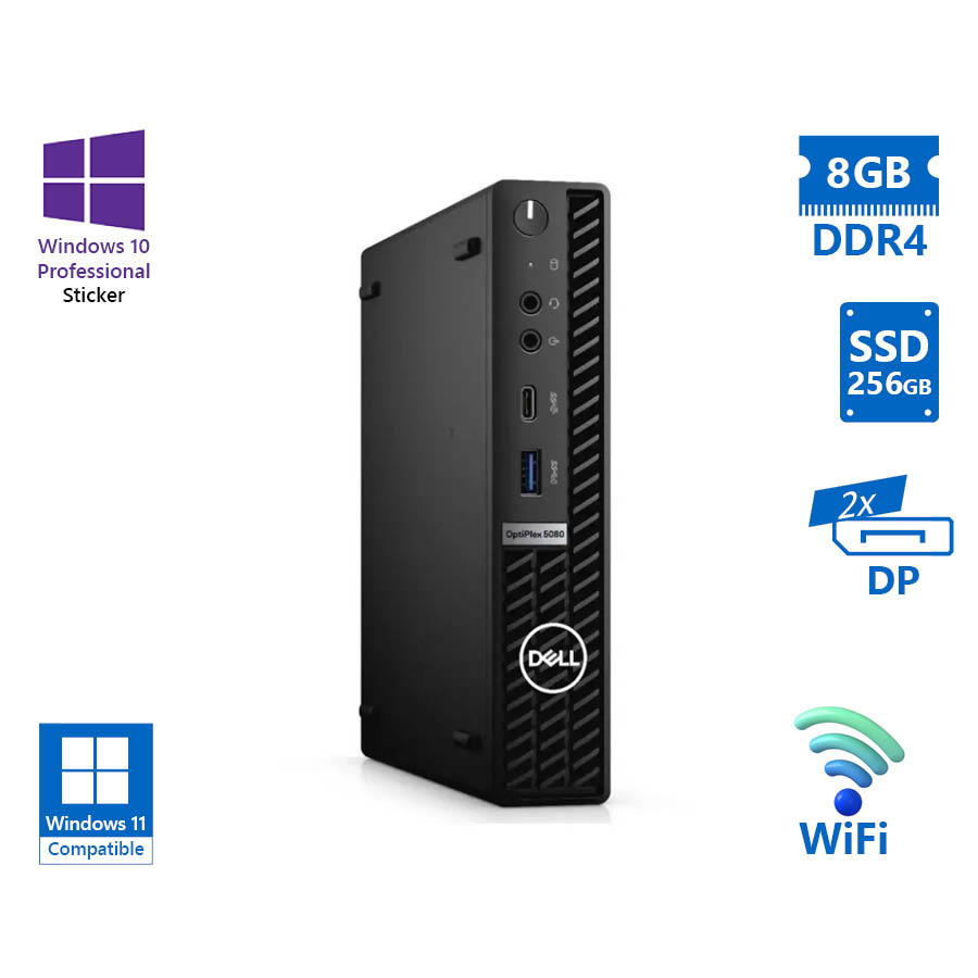 102989_1 Dell Optiplex 5080 DM WiFi i5-10500T/8GB DDR4/256GB SSD/No ODD/10P Grade A Refurbished PC - Image 1