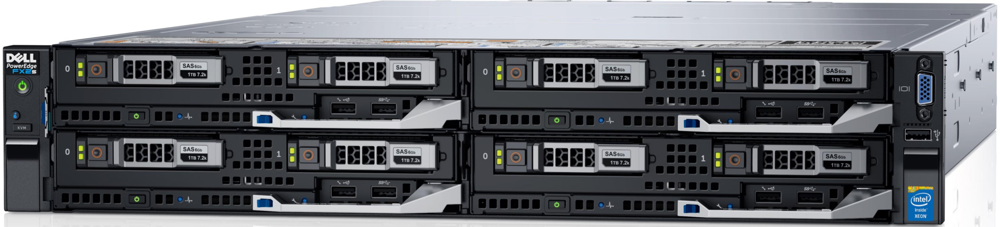 230117bc-06f0-4afd-a544-babdfc44bf0c Dell Poweredge FX2S /w 4 x FC630 each with: (2 x SFF) 2 x Xeon E5-2680v4/32GB/Perc H730/No Rails - Image 1