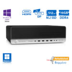 HP 800G5 SFF i5-9500/16GB DDR4/512GB M.2 SSD/No ODD/10H Grade A+ Refurbished PC