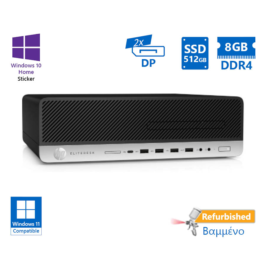 97748_1 HP 800G4 SFF i5-8500/8GB DDR4/512GB SSD/DVD/10H Grade A+ Refurbished PC - Image 1
