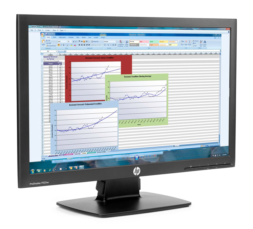 M-P222VA-SQ HP used οθόνη P222VA LED, 21.5" 1920x1080, VGA/DisplayPort, Grade A - Image 1
