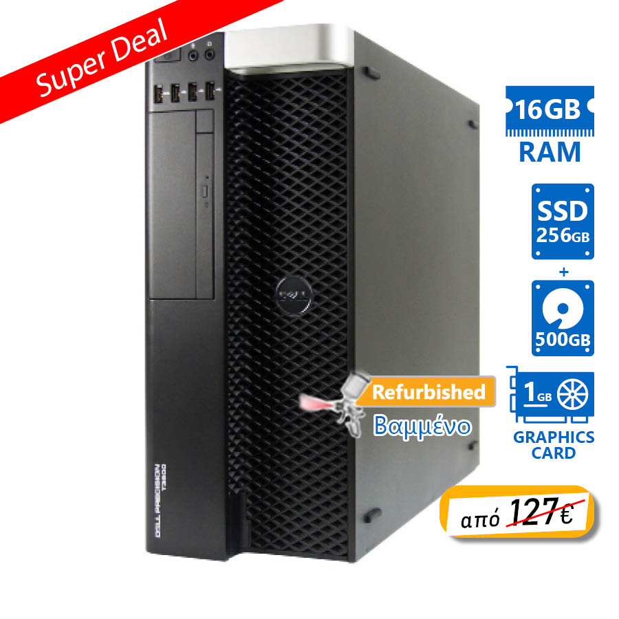 100180_1 Dell Precision T3600 Tower Xeon E5-1620(4-Cores)/16GB DDR3/256GB SSD & 500GB/Nvidia 1GB/DNo ODD/7P G - Image 1