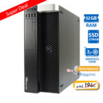 Dell T3610 Tower Xeon E5-1620v2(4-Cores)/32GB DDR3/256GB SSD/Nvidia 3GB/DVD/8P Grade A+ Workstation