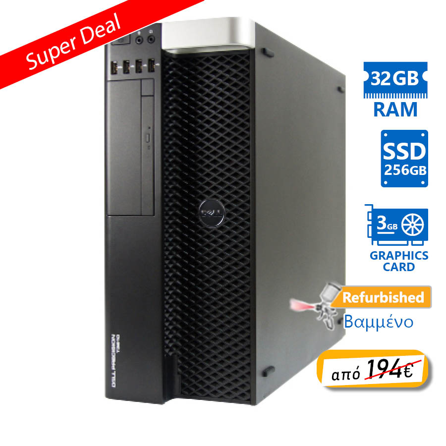 100558_1 Dell T3610 Tower Xeon E5-1620v2(4-Cores)/32GB DDR3/256GB SSD/Nvidia 3GB/DVD/8P Grade A+ Workstation - Image 1