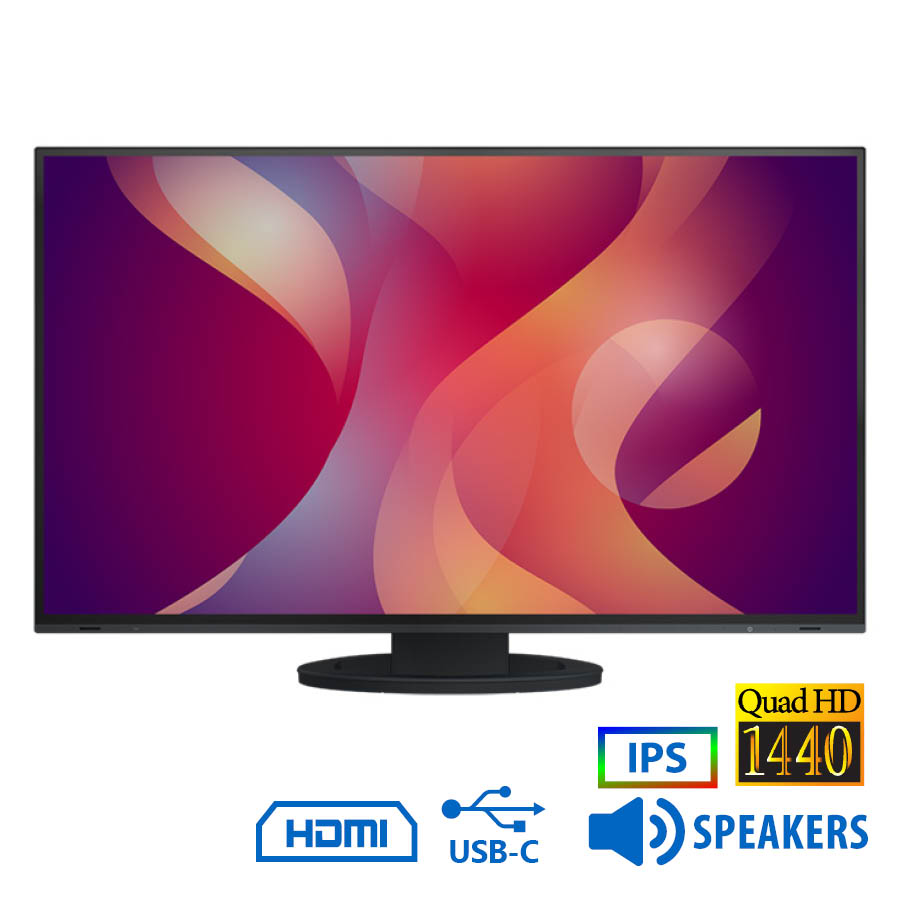 101915_1 Used Monitor FlexScan EV2795 IPS/Eizo/27``QHD/2560x1440/Wide/Black/w/Speakers/DP & HDMI & USB Type-C - Image 1