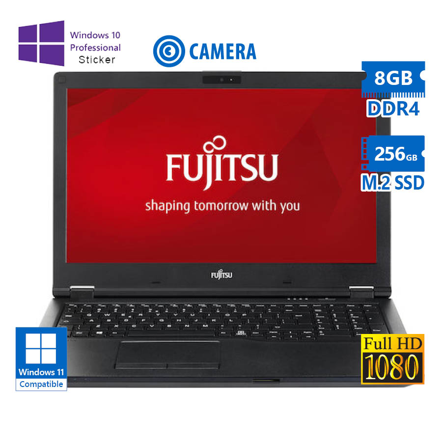 103022_1 Fujitsu LifeBook E558 i5-8250U/15.6``FHD/8GB DDR4/256GB M.2 SSD/No ODD/Camera/10P Grade A Refurbish - Image 1