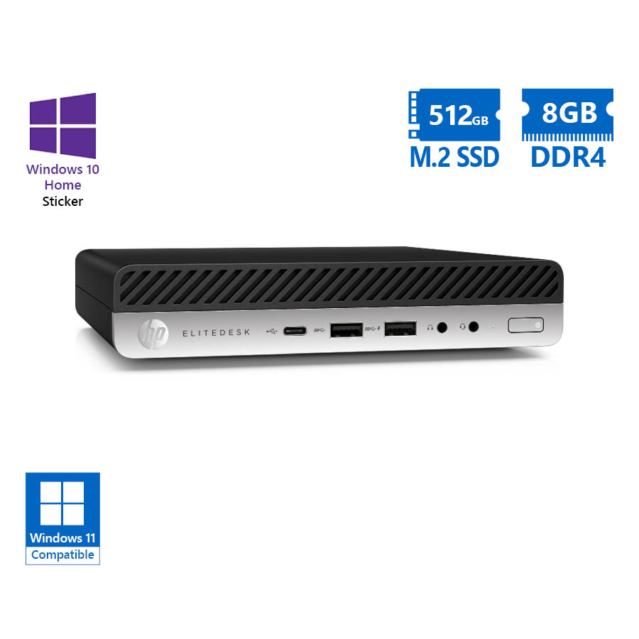 103029_1 HP EliteDesk 800G4 DM i7-8700/8GB DDR4/512GB M.2 SSD/No ODD/10H Grade A Refurbished PC - Image 1