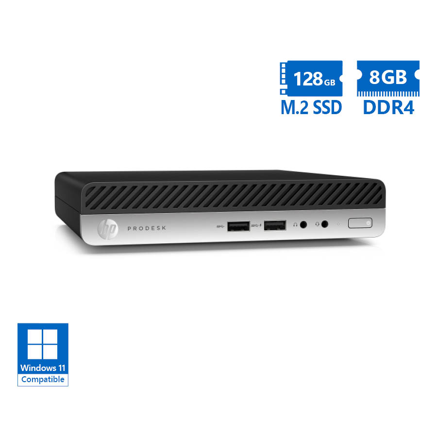 103034_1 HP ProDesk 400G4 DM i3-8100T/8GB DDR4/128GB M.2 SSD/No ODD/Grade A Refurbished PC - Image 1