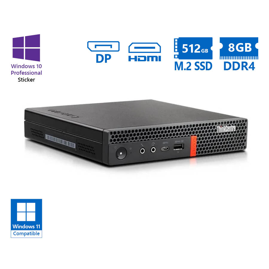103040_1 Lenovo ThinkCentre M920q Tiny i5-8500T/8GB DDR4/512GB M.2 SSD/No ODD/10P Grade A Refurbished PC - Image 1