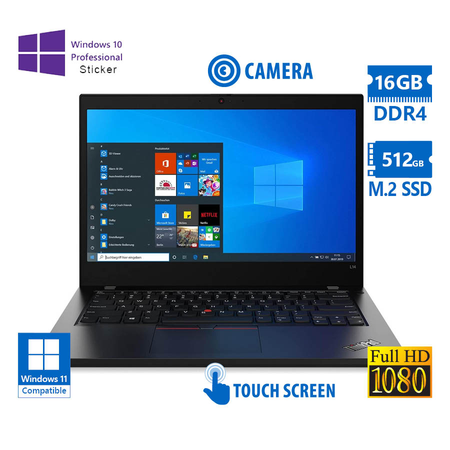 103061_1 Lenovo (A-) ThinkPad T14 Gen 1 i7-10610U/14``FHD Touchscreen/16GB DDR4/512GB M.2 SSD/No ODD/Camera/1 - Image 1