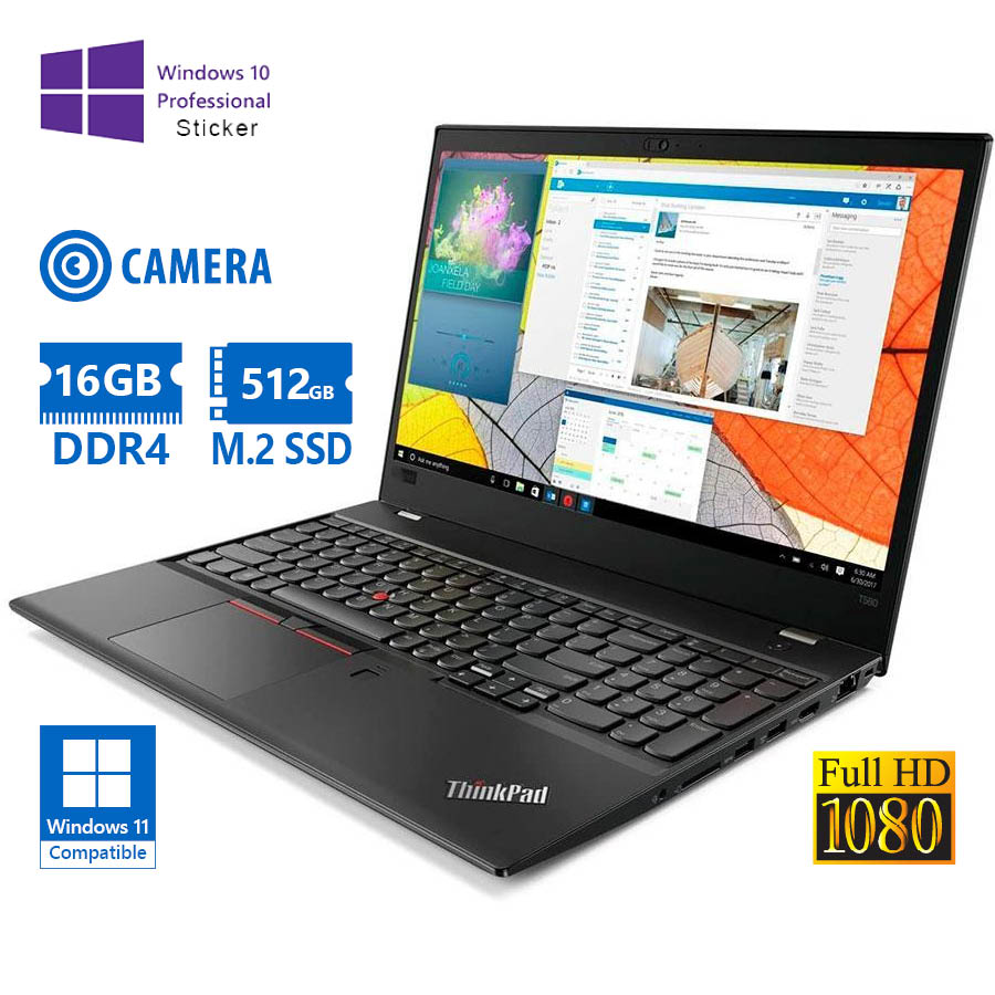 103067_1 Lenovo (A-) ThinkPad T580 i7-8550U/15.6``FHD/16GB DDR4/512GB M.2 SSD/No ODD/Camera/10P Grade A- Refu - Image 1
