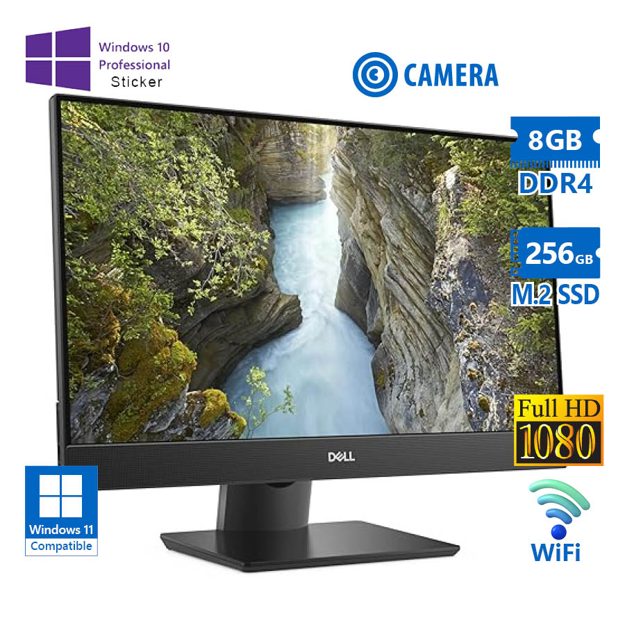 103082_1 Dell (B) OptiPlex 7470 WiFi AIO w/Monitor 23”FHD i5-9500/8GB DDR4/256GB M.2 SSD/No ODD/Webcam/10P Gr - Image 1