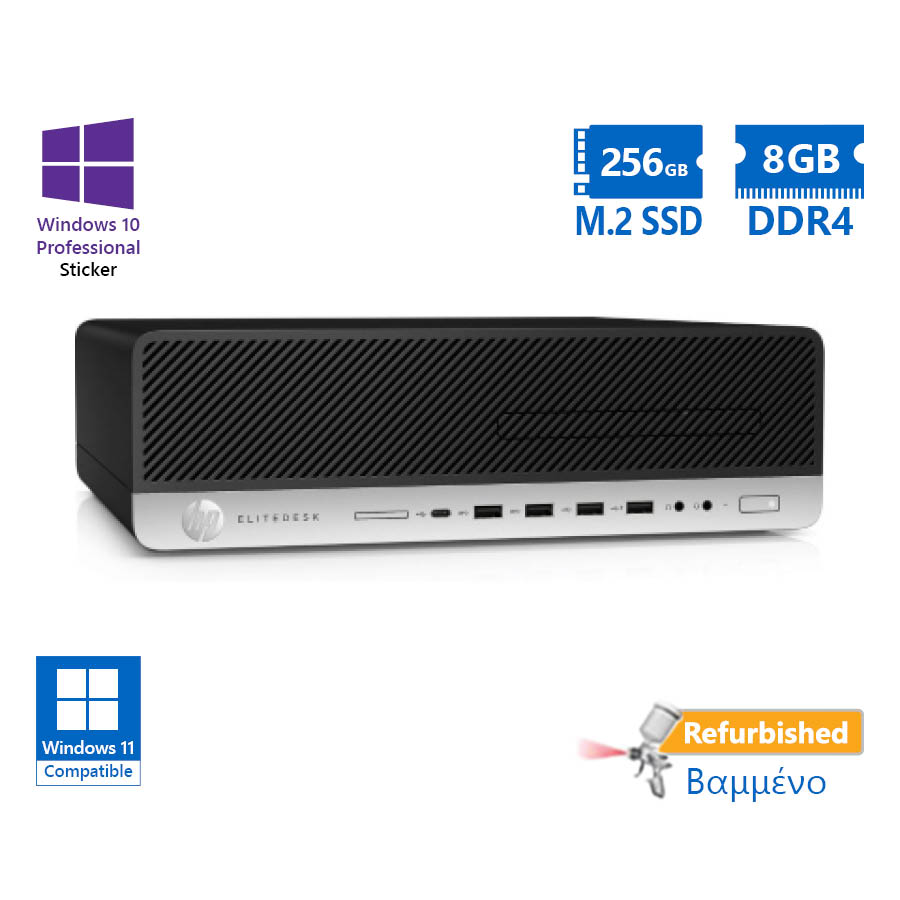 103084_1 HP 800G5 SFF i5-8500/8GB DDR4/256GB M.2 SSD/No ODD/10P Grade A+ Refurbished PC - Image 1