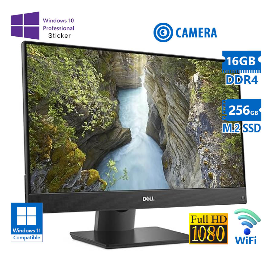103087_1 Dell OptiPlex 7470 WiFi AIO w/Monitor 23”FHD i5-9500/16GB DDR4/256GB M.2 SSD/No ODD/Webcam/10P Grade - Image 1