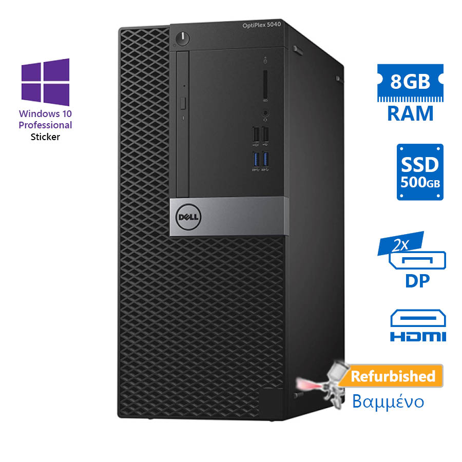 103094_1 Dell 5040 Tower i5-6500/8GB DDR3/500GB SSD/DVD/10P Grade A+ Refurbished PC - Image 1