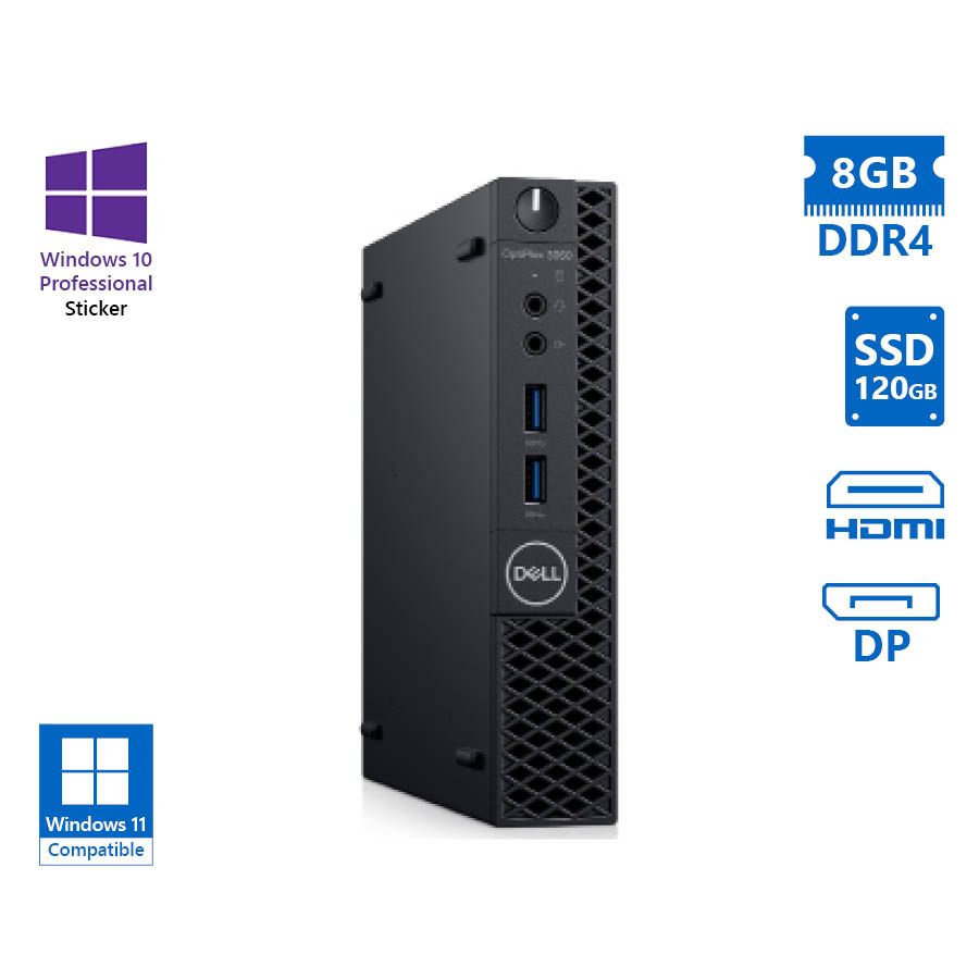 103101_1 Dell Optiplex 3060 DM i3-8100T/8GB DDR4/120GB SSD/No ODD/10P Grade A Refurbished PC - Image 1