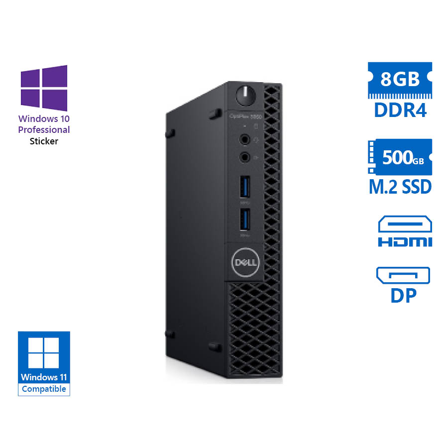 103102_1 Dell Optiplex 3060 DM i3-8100T/8GB DDR4/500GB M.2 SSD/No ODD/10P Grade A Refurbished PC - Image 1