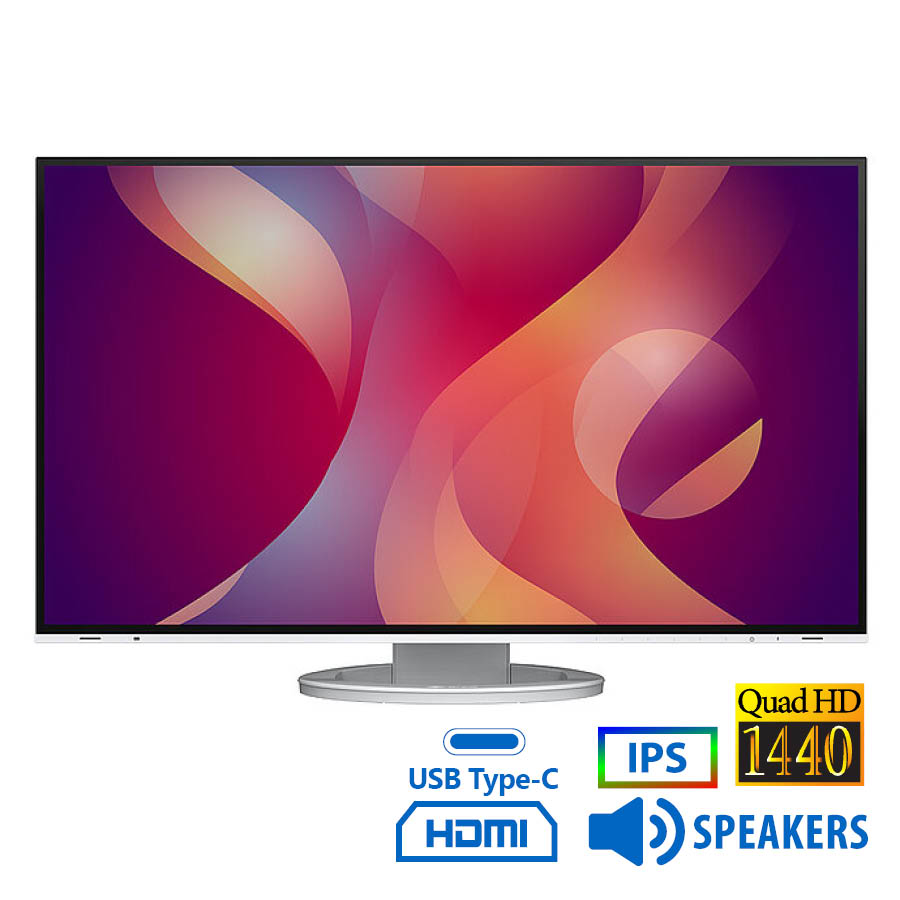 103115_1 Used (A-) Monitor FlexScan EV2795 IPS/Eizo/27``QHD/2560x1440/Wide/White/w/Speakers/Grade A-/DP & HDM - Image 1