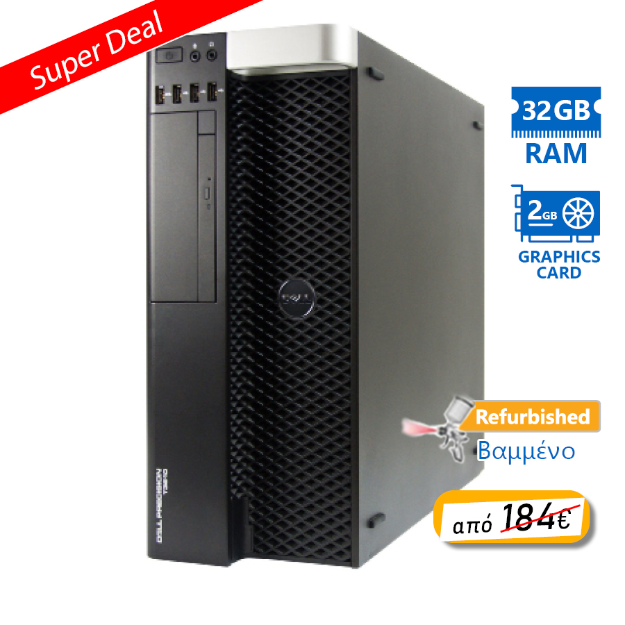 103152_1 Dell Precision T3610 Tower Xeon E5-1620v2(4-Cores)/32GB DDR3/2TB/Nvidia 2GB/DVD/8P Grade A+ Workstat - Image 1