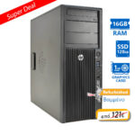 HP Z420 Tower Xeon E5-1620(4-Cores)/16GB DDR3/128GB SSD/Nvidia 1GB/DVD/7P Grade A+ Workstation Refur