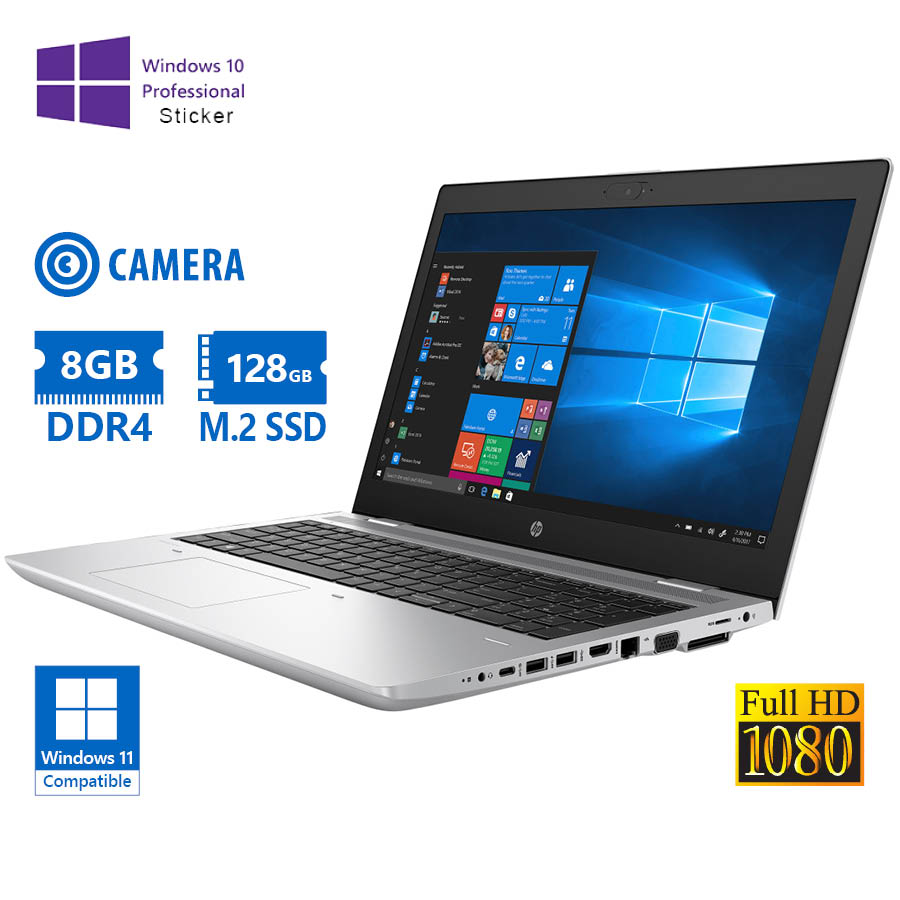 103178_1 HP (A-) ProBook 650 G4 i5-8250U/15.6”FHD/8GB DDR4/128GB M.2 SSD/DVD/Camera/10P Grade A- Refurbished - Image 1
