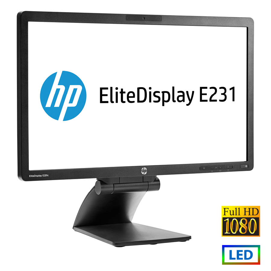 65381_1 Used Monitor E231 LED/HP/23``FHD/1920x1080/Wide/Black/Grade B/D-SUB & DVI-D & DP & USB HUB - Image 1