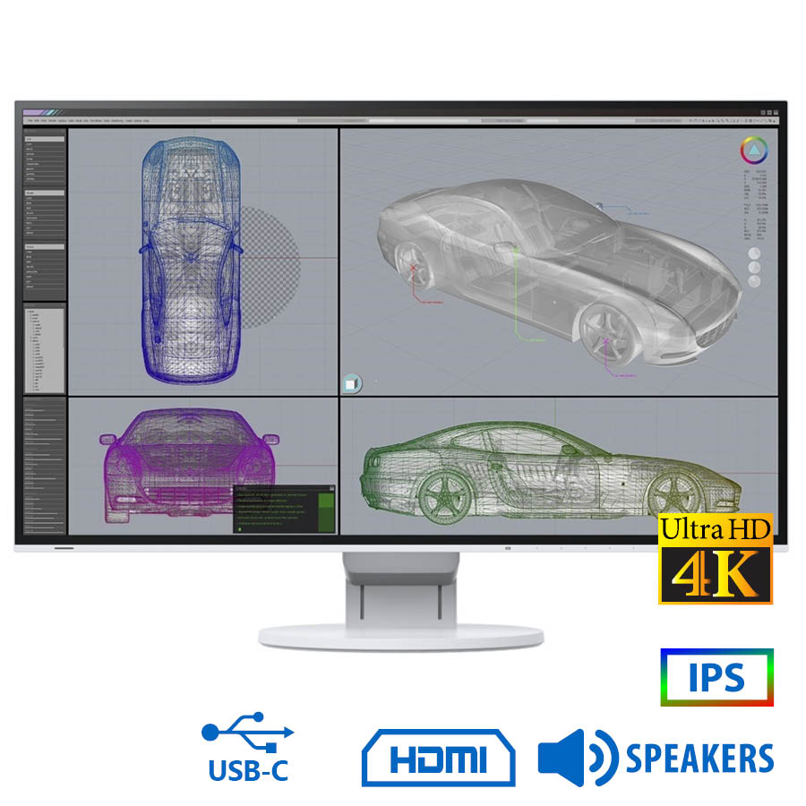 94185_1 Used Monitor FlexScan EV2785 IPS LED/Eizo/27``Ultra HD 4k/3840x2160/Wide/White/w/Speakers/DP & HDMI - Image 1