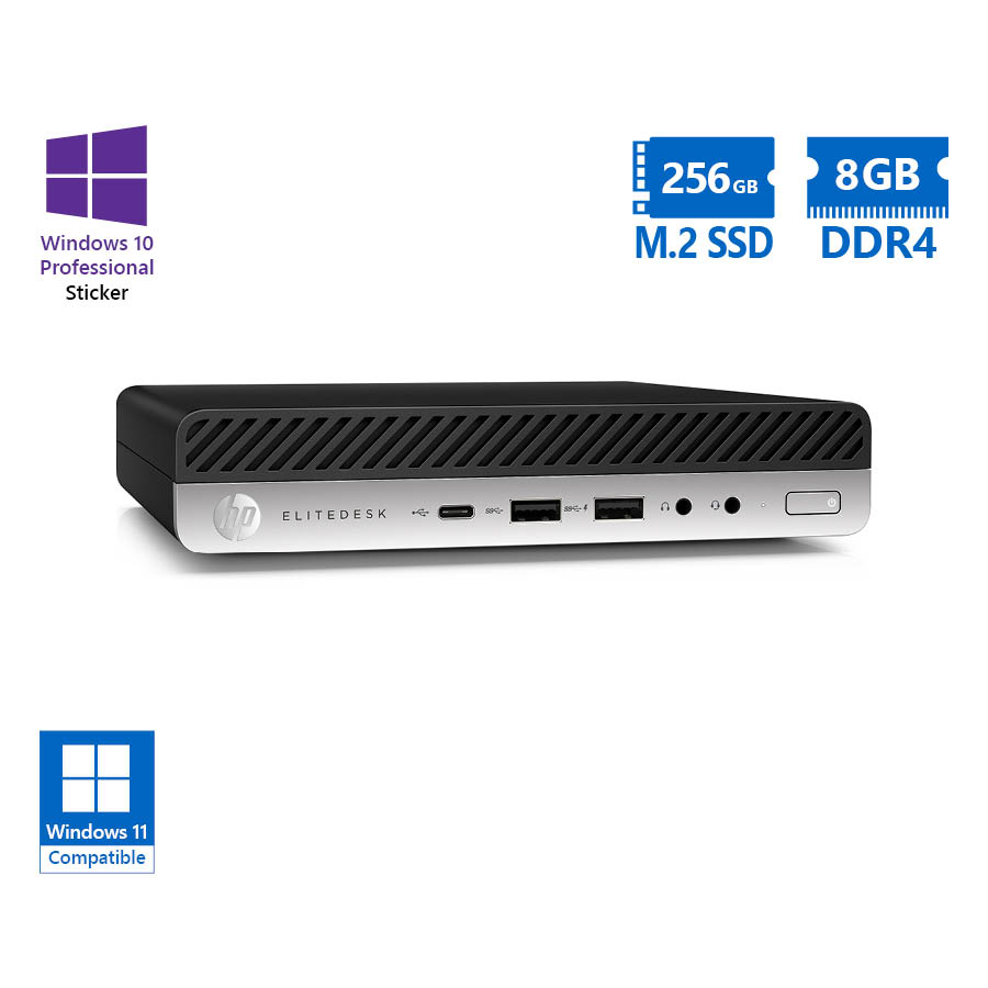 95314_1 HP EliteDesk 800G4 DM i5-8500T/8GB DDR4/256GB M.2 SSD/No ODD/10P Grade A Refurbished PC - Image 1