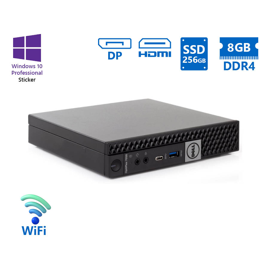 95672_1 Dell Optiplex 7050 DM WiFi i5-6600/8GB DDR4/256GB SSD/No ODD/10P Grade A Refurbished PC - Image 1